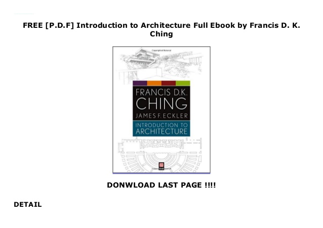 francis dk ching introduction to architecture pdf download